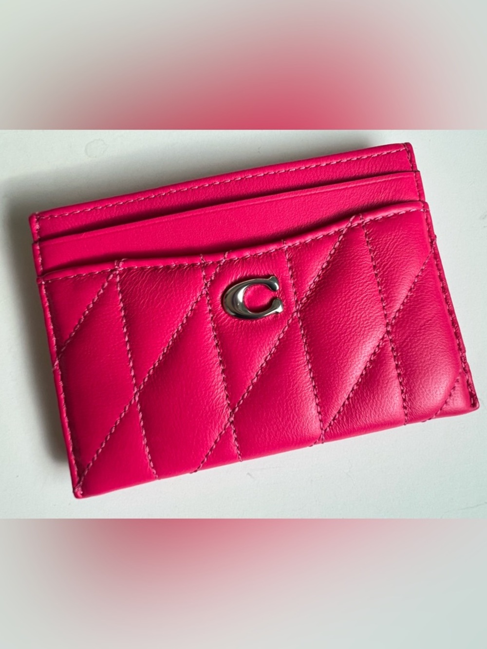 Coach Quilted Leather Card Case NWT